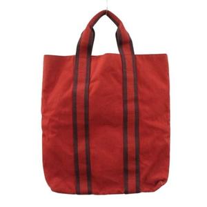 エルメス HERMES フールトゥ カバス トートバッグ レッド系 かばん 手持ち鞄 キャンバス メンズ レディース