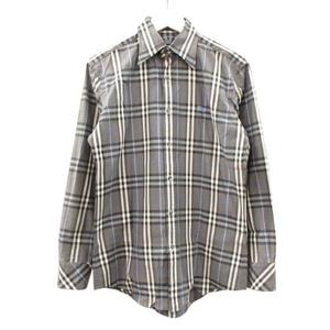 バーバリーブラックレーベル BURBERRY BLACK LABEL チェック シャツ 長袖 2 グレー ブルー トップス メンズ
