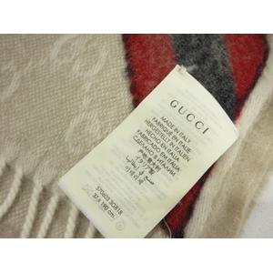 グッチ GUCCI マフラー GG ウール アルパカ ベージュ系 フリンジ ストール ☆AA★ メンズ レディース