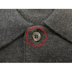 グッチ GUCCI 長袖 ニット ポロシャツ L チャコールグレー 無地 カットソー トップス ☆AA★ メンズ