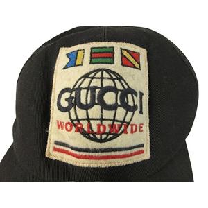 グッチ GUCCI WORLD WIDE CAP ワールドワイド キャップ 帽子 黒 ブラック ヘッドウェア ☆AA★ メンズ レディース