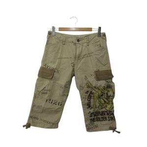 アヴィレックス AVIREX クロップド カーゴ パンツ L プリント ベージュ ボトムス メンズ