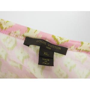 ルイヴィトン LOUIS VUITTON モノグラム プリント シャーリング カットソー XL ピンク アシンメトリー 半袖 チュニック レディース