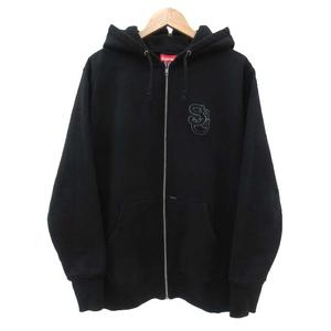 Supreme ブラック フルジップパーカー S刺繍 S☆upreme ブラック パーカー S刺繍* - メルカリ