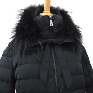ピンコ PINKO ダウンコート ロング ファー付き フリル袖 ジップアップ 
