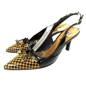 LOUIS VUITTON】ルイヴィトンレザーパンプス・サンダルキューブロゴ LOUIS VUITTON】ルイヴィトンレザーパンプス・サンダルキューブロゴ