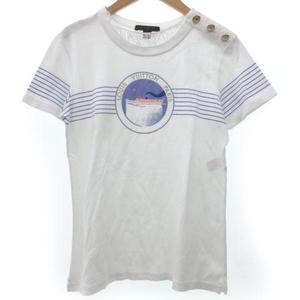 ルイヴィトン LOUIS VUITTON Tシャツ カットソー 半袖 レース ボーダー 