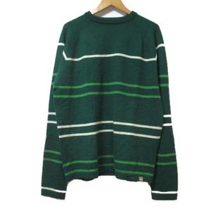 ステューシー STUSSY ニット セーター 長袖 ボーダー L ウール 緑