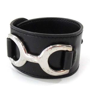 マルジェラ レザーバングル 黒 フランス製 マルジェラ レザーバングル 黒 フランス製 型押し レザー