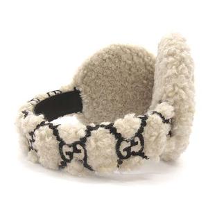 グッチ GUCCI 美品 カーリー エコファー イヤーマフ 645495 GG柄 ボア 