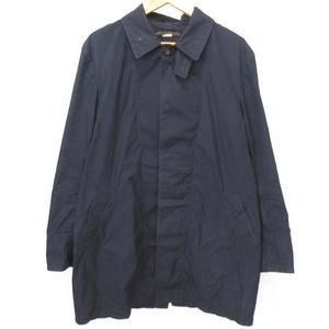 フィグベル PHIGVEL 14AW ステンカラー コート ショップコート ミドル丈 センターベント 秋冬 コットン混 38 Mサイズ相当 紺 ネイビー 日本製 メンズ