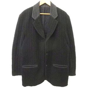 バレンシアガ BALENCIAGA スポーツ Sports コート ミドル丈 総裏地 ウール ボタン開閉 ポケット L 無地 黒 ブラック メンズ