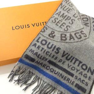 ルイ・ヴィトン モノグラムマフラー フリンジ ルイヴィトン LOUIS VUITTON 美品 エシャルプ トランク スタンプ
