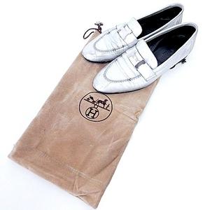 エルメス HERMES ローファー 箔レザー コンスタンス Hバックル 351/2 