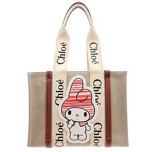 クロエ CHLOE × マイメロディ 美品 23年 ウッディ ミディアム トート 