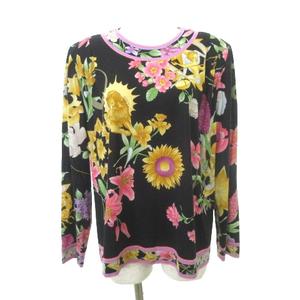レオナール LEONARD 美品 カットソー バックジップ フラワー 花 