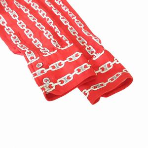 セリーヌ CELINE ヴィンテージ シャツ ブラウス 総柄 長袖 赤 レッド