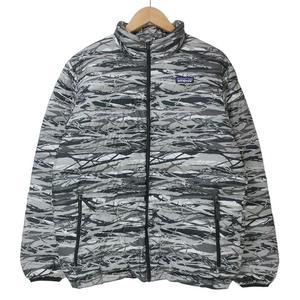 パタゴニア Patagonia 68244 ダウンジャケット 上着 キッズ 男の子 子供服 アウトドアウェア ジップアップ スタンドカラー 迷彩 カモフラ グレー系 L 12 150cm相当 X キッズ