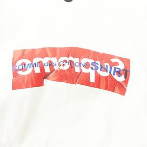 シュプリーム SUPREME × コムデギャルソン COMME des GARCONS 美品 鑑定書付き 17SS BOX Logo Tee ボックス ロゴ Tシャツ 半袖 Mサイズ 白 ホワイト ☆AA★ メンズ