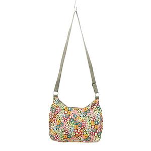 レスポートサック LesportSAC 美品 同柄ポーチ付き ホーボー ショルダーバッグ 花柄 フラワー 鞄 カバン マルチカラー レディース