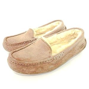 アグ UGG アンスレー ムートン モカシン ローファー シューズ シープスキン 3312W US6 約23cm SLATE 茶系 ブラウン A0610 レディース