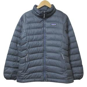 パタゴニア Patagonia ダウンジャケット 子供服 アウトドアウェア ジップアップ スタンドカラー 厚手 L12 約150cm 紺 ネイビー ■GY09 キッズ