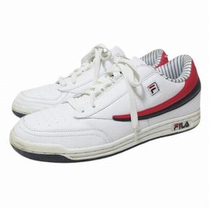 フィラ FILA スニーカー テニス88 ローカット 1VT13057-150 シューズ 靴 ロゴ 皮革 US10 約28cm 白 赤 紺 ■MET1 X メンズ
