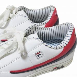 フィラ FILA スニーカー テニス88 ローカット 1VT13057-150 シューズ 靴 ロゴ 皮革 US10 約28cm 白 赤 紺 ■MET1 X メンズ