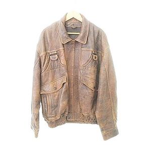 ヴィンテージ VINTAGE ラムレザー ジャケット アウター LLサイズ 茶 ブラウン ■MET1 メンズ