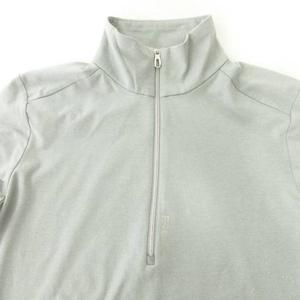ラルフローレン RALPH LAUREN 長袖 カットソー ハーフジップ 無地 薄手 XSサイズ グレー ■YHS3 レディース