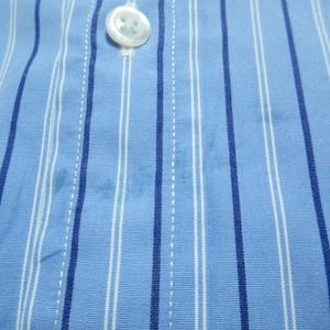 ラルフローレン RALPH LAUREN シャツ 長袖 ストライプ スリムフィット ポニー刺繡 4/160/88A M相当 青 ブルー ■YHS4 /X レディース