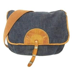 ダブルアールエル RRL DENIM LEATHER MAILBAG デニム メッセンジャーバッグ ショルダーバッグ コンチョ インディゴ ☆AA★ メンズ