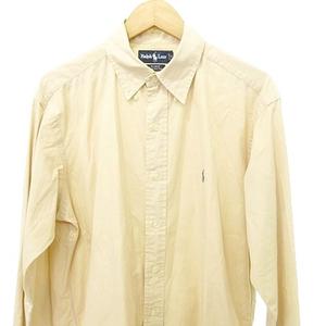 ラルフローレン RALPH LAUREN 美品 長袖 シャツ ブラウス ホース刺しゅう 日本製 Mサイズ ベージュ メンズ