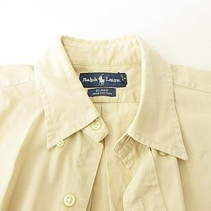 ラルフローレン RALPH LAUREN 美品 長袖 シャツ ブラウス ホース刺しゅう 日本製 Mサイズ ベージュ メンズ