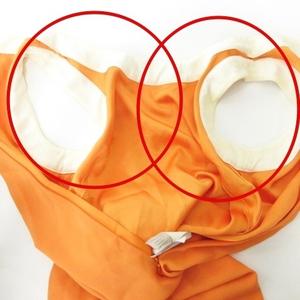 プラダ PRADA 美品 ガラス ビジュー ノースリーブ ドレス ワンピース 40 S～Mサイズ 橙色 オレンジ IBO58 レディース