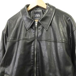 未使用品 ザラ ZARA タグ付き フェイクレザー ジャケット ジップアップ
