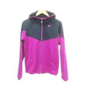 ナイキ NIKE 美品 パーカー バイカラー Sサイズ パープル ブラック ■YHS9 メンズ