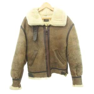 アヴィレックス AVIREX B-3 ムートン フライトジャケット レザー ベルト USA製 厚手 34 約Mサイズ 茶 ブラウン メンズ