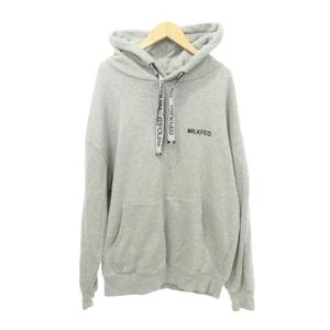 ミルクフェド MILKFED. パーカー フーディー ロゴ 厚手 フリーサイズ グレー MMT メンズ