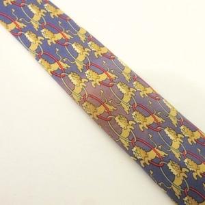 エルメス HERMES シルク ネクタイ 総柄 レギュラータイ ビジネス フランス製 紺 ネイビー ☆AA★ メンズ