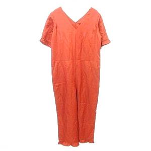 イエナ IENA 美品 オールインワン 半袖 フリル リネン混 38 M相当 茶 ブラウン ■TC A0129 レディース