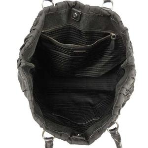 プラダ PRADA ギャザー ハンドバッグ トートバッグ ナイロン レザー  