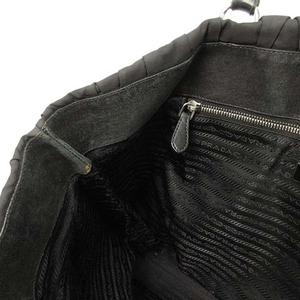 プラダ PRADA ギャザー ハンドバッグ トートバッグ ナイロン レザー  