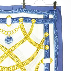 エルメス HERMES MAILLONS チェーン柄 ベルト柄 カレ スカーフ 総柄 