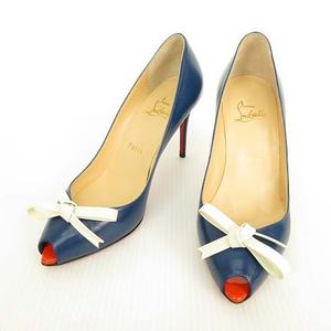 Christian Louboutin オープントゥハイヒール ネイビー