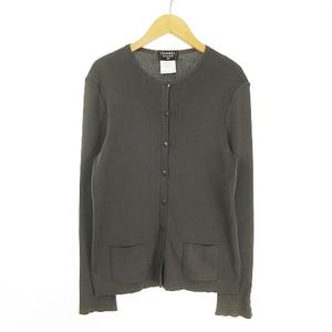 シャネル CHANEL 98C カーディガン 44 ロゴ入りボタン コットンニット 