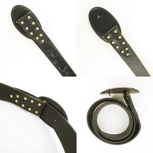 DOLCE&GABBANA　ドルガバ　オーバルスタッズ　レザーベルト　黒 DOLCE&GABBANA ドルガバ オーバルスタッズ レザーベルト 黒