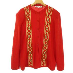 Christian Dior プレタポルテ M オレンジ カーディガン クリスチャン