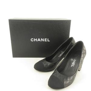 CHANEL 黒 キルティング パンプス G31655