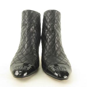シャネル CHANEL 美品 G31915 キルティング ショート ブーツ 35.5C 